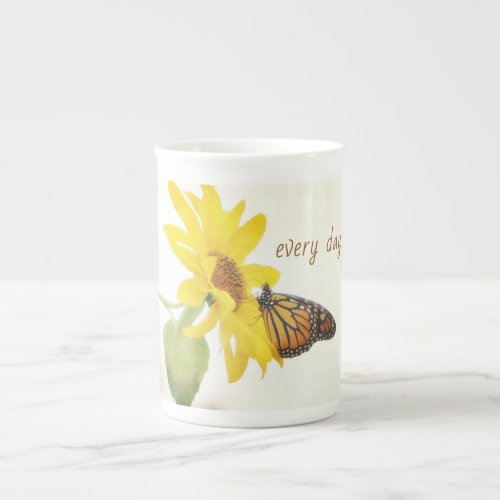 Monarch Butterfly on False Sunflower Inspirational Bone China Mug