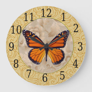 Monarch Butterfly On Floral Clock