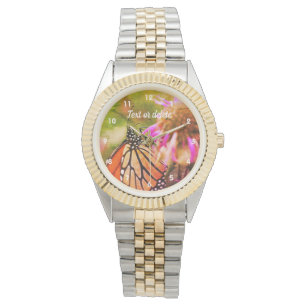Monarch Butterfly On Flower Abstract Personalized Watch