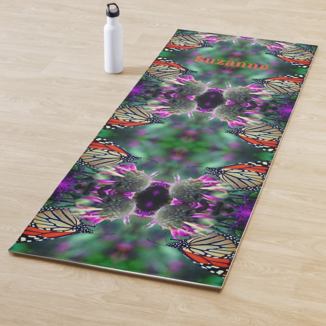 Monarch Butterfly On Flower Abstract Personalized  Yoga Mat (In Situ)