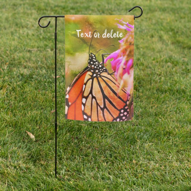 Monarch Butterfly On Flower Art Personalized Garden Flag (In SItu)