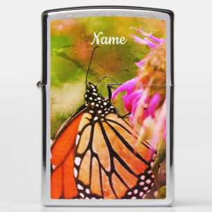 Monarch Butterfly On Flower Art Personalized Zippo Lighter