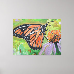 Monarch Butterfly on Flower Canvas Print