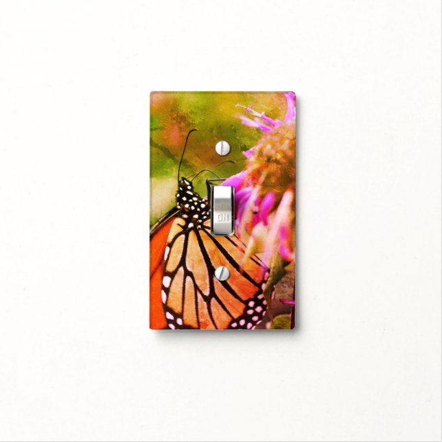 Monarch Butterfly On Flower Close Up Abstract   Light Switch Cover (In Situ)