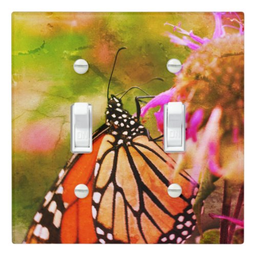 Monarch Butterfly On Flower Close Up Abstract    Light Switch Cover