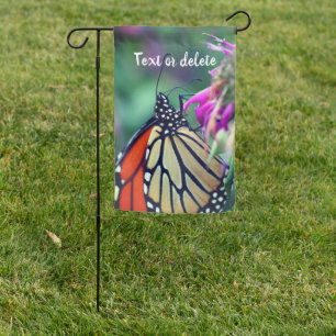 Monarch Butterfly On Flower Personalized Garden Flag