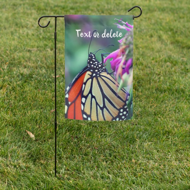 Monarch Butterfly On Flower Personalized  Garden Flag (In SItu)