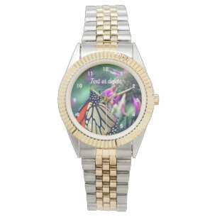 Monarch Butterfly On Flower Personalized Watch