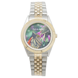 Monarch Butterfly On Flower Personalized  Watch
