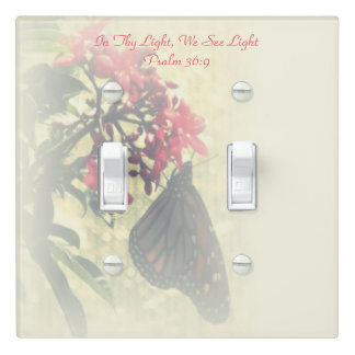 Monarch Butterfly on Flower Scripture Ecu 2  Light Switch Cover