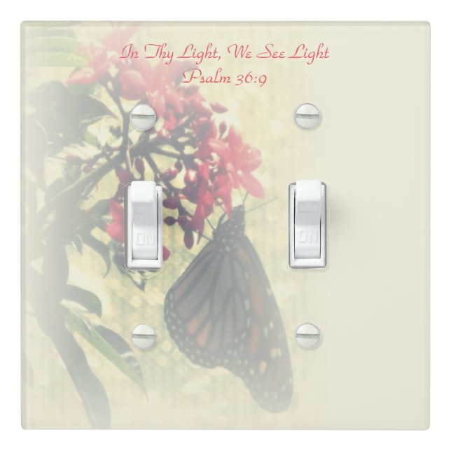 Monarch Butterfly on Flower Scripture Ecu 2  Light Switch Cover (In Situ)