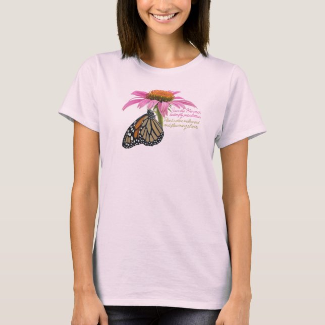 Monarch butterfly, on flower T-Shirt (Front)