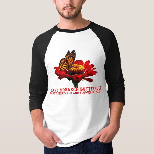 Monarch butterfly on flower T-Shirt (Front)