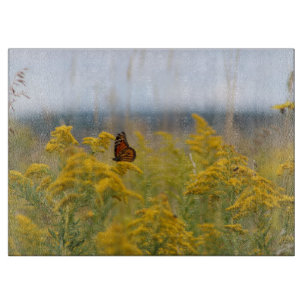 Monarch Butterfly on Goldenrod Cutting Board