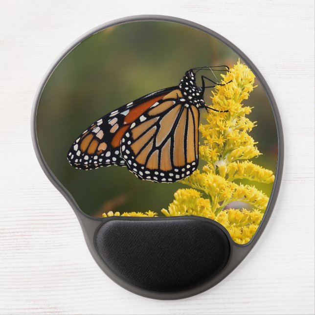 Monarch Butterfly on Goldenrod Gel Mousepad (Front)