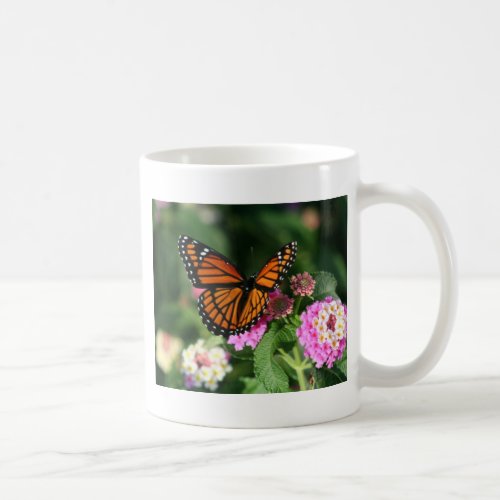 Monarch Butterfly on Lantana Flower Coffee Mug
