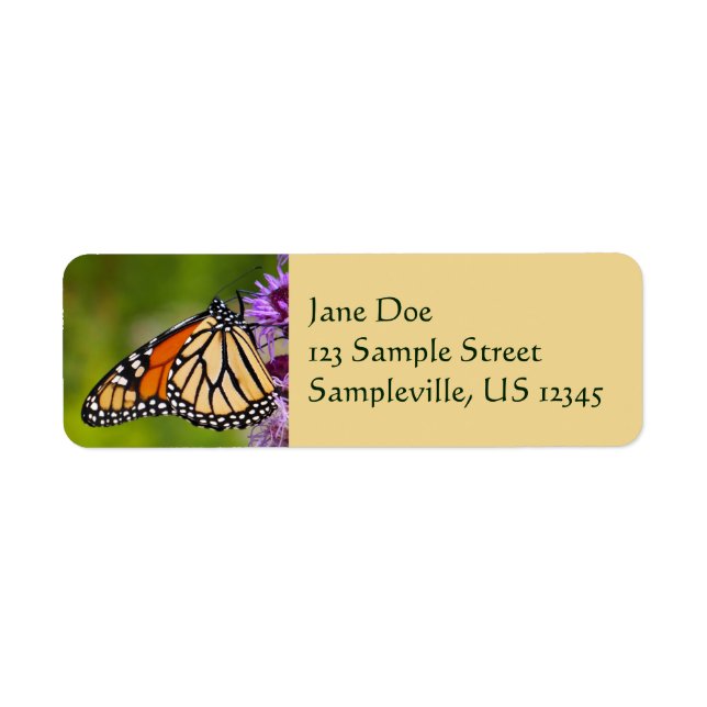 Monarch Butterfly on Liatris Label (Front)