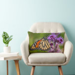 Monarch Butterfly on Liatris Lumbar Pillow