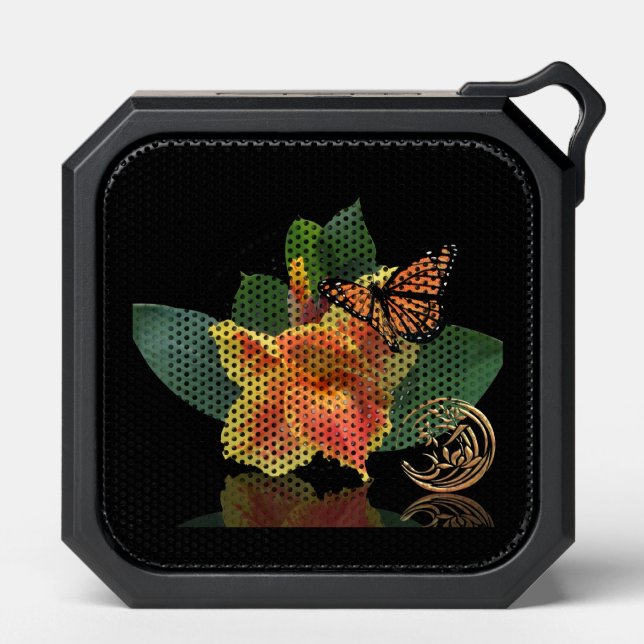 Monarch butterfly on Lily bluetooth speaker (Front)