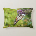 Monarch Butterfly on Purple Butterfly Bush Accent Pillow