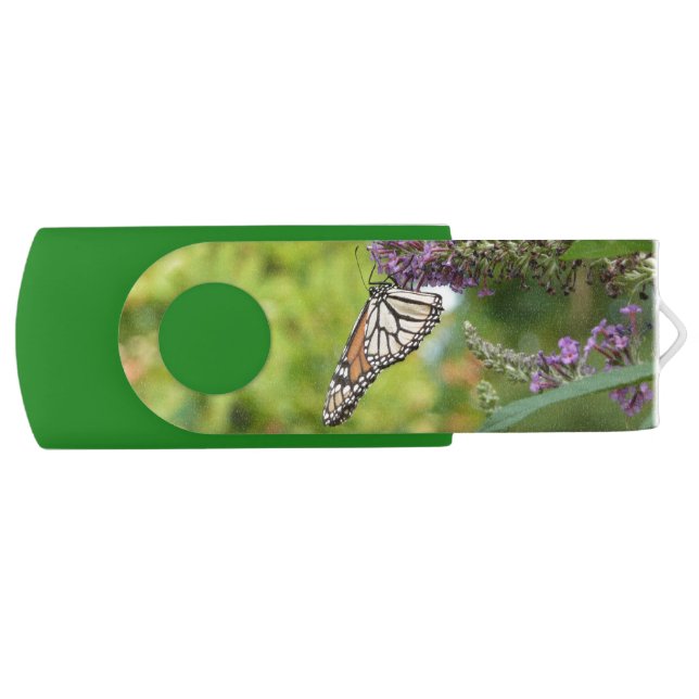 Monarch Butterfly on Purple Butterfly Bush Flash Drive (Front)