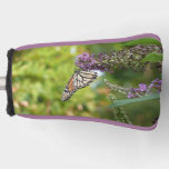 Monarch Butterfly on Purple Butterfly Bush Golf Head Cover