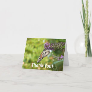Monarch Butterfly on Purple Butterfly Bush Letterpress Thank You Card