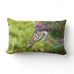 Monarch Butterfly on Purple Butterfly Bush Lumbar Pillow