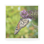Monarch Butterfly on Purple Butterfly Bush Napkins