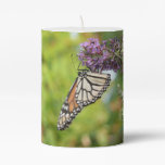 Monarch Butterfly on Purple Butterfly Bush Pillar Candle
