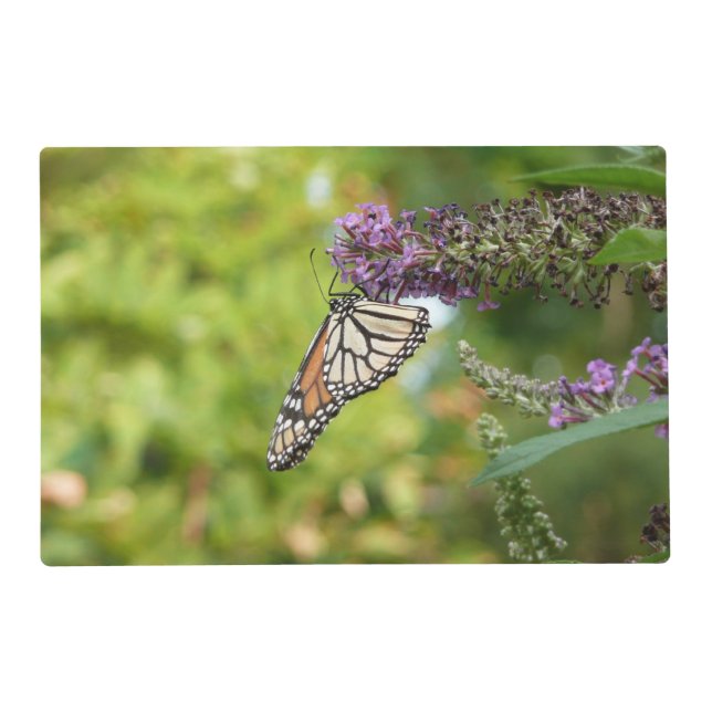 Monarch Butterfly on Purple Butterfly Bush Placemat (Front)
