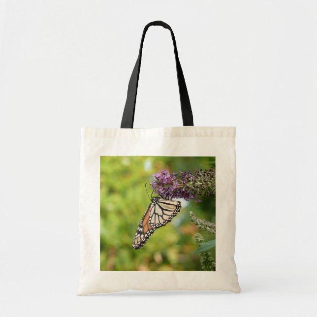 Monarch Butterfly on Purple Butterfly Bush Tote Bag (Front)
