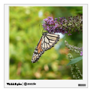 Monarch Butterfly on Purple Butterfly Bush Wall Sticker