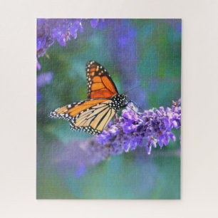 Monarch Butterfly on Purple lilac Flower Jigsaw Puzzle
