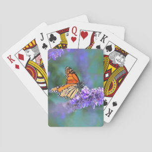 Monarch Butterfly on Purple lilac Flower Poker Cards