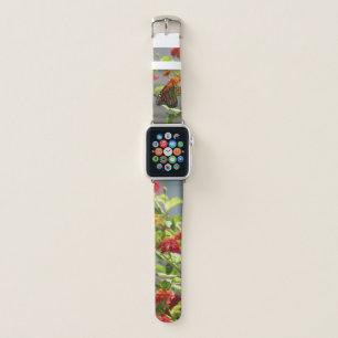 Monarch Butterfly on Red Butterfly Bush Apple Watch Band