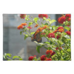 Monarch Butterfly on Red Butterfly Bush Cloth Placemat