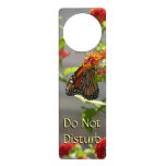 Monarch Butterfly on Red Butterfly Bush Door Hanger