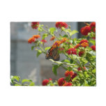 Monarch Butterfly on Red Butterfly Bush Doormat