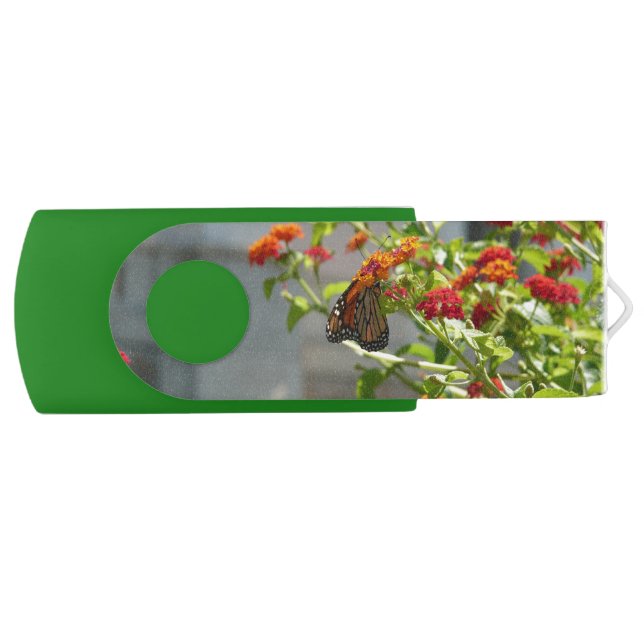 Monarch Butterfly on Red Butterfly Bush Flash Drive (Front)