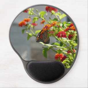 Monarch Butterfly on Red Butterfly Bush Gel Mouse Pad