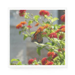 Monarch Butterfly on Red Butterfly Bush Napkins