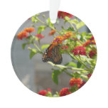 Monarch Butterfly on Red Butterfly Bush Ornament