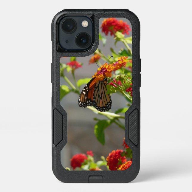 Monarch Butterfly on Red Butterfly Bush Otterbox iPhone Case (Back)