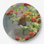 Monarch Butterfly on Red Butterfly Bush Paper Plates