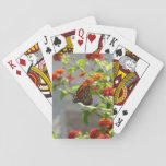 Monarch Butterfly on Red Butterfly Bush Playing Cards