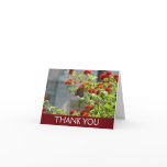 Monarch Butterfly on Red Butterfly Bush Thank You Card