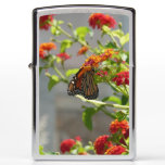 Monarch Butterfly on Red Butterfly Bush Zippo Lighter