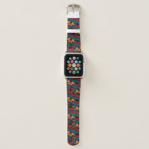 Monarch butterfly on red coneflowers apple watch band