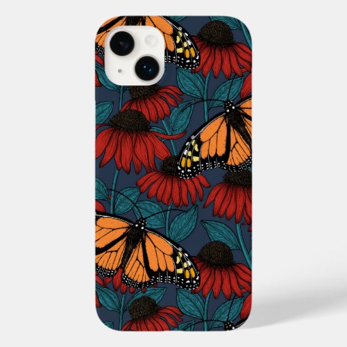 Monarch butterfly on red coneflowers Case_Mate iPhone 14 plus case